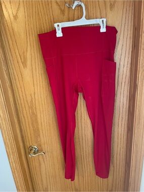 All in Motion, Everyday Soft, Ultra High Rise Leggings, 2 Pockets, Red, XXL